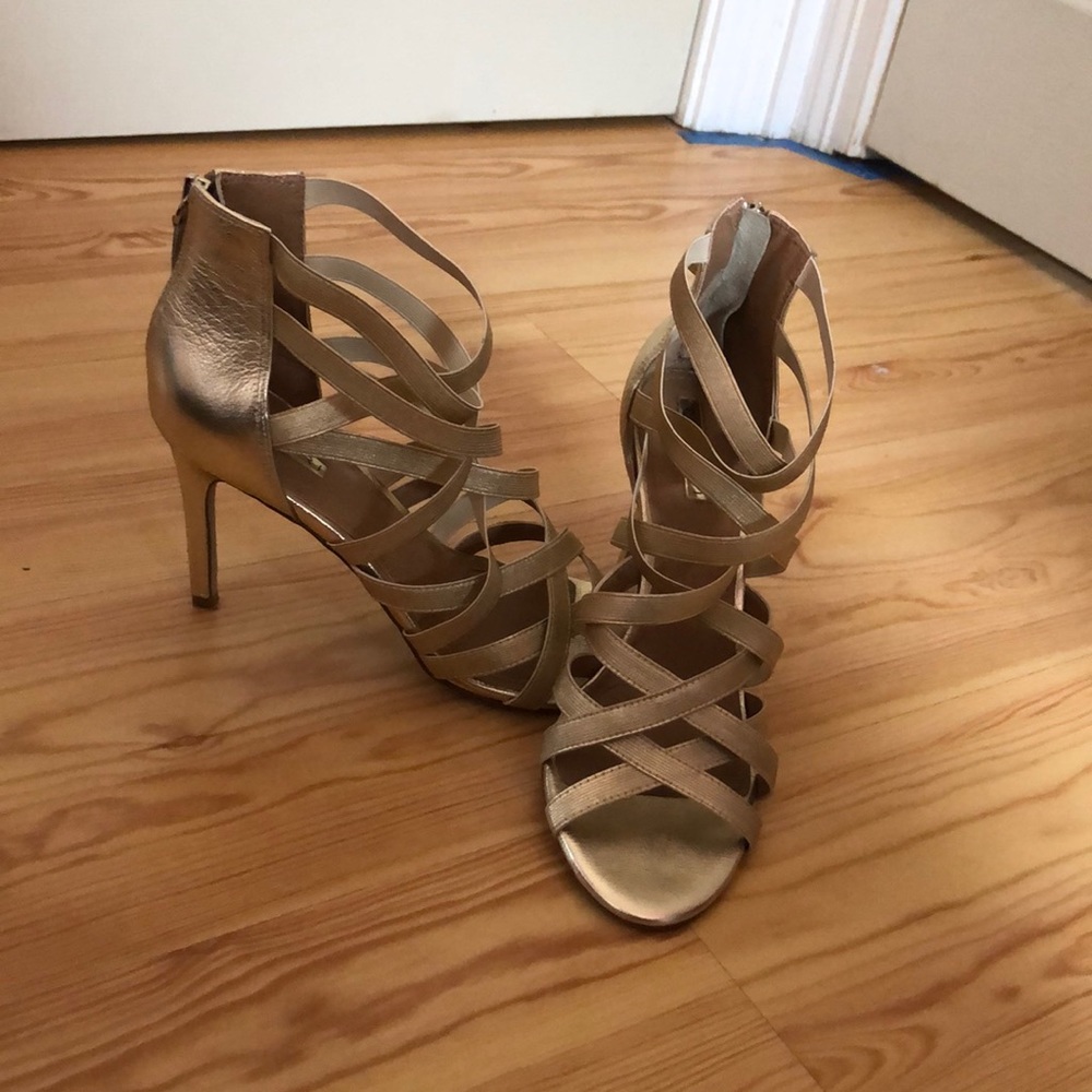 Gold Tahari Lotus heels